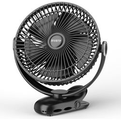 12000mAh Clip on Fan Rechargeable, 8in Battery Operated Portable Fan, Ultra Quiet Personal Fan with Strong Clamp for Golf Cart,Office Desk, Treadmill,