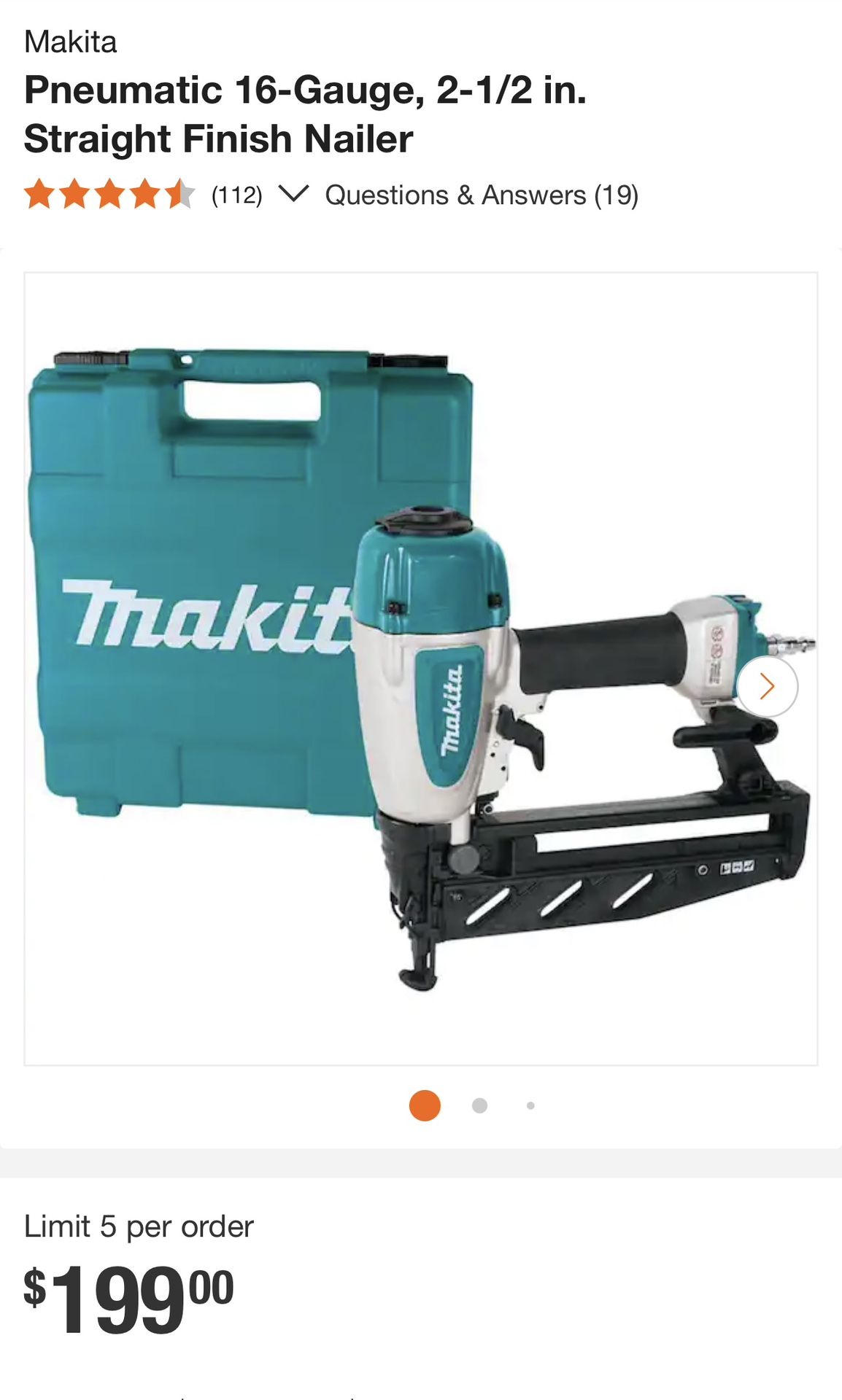 Pneumatic Finish Nailer