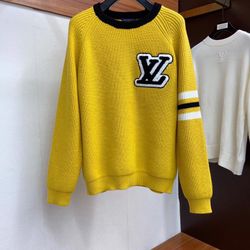 Long Sleeve LV Trending Louis V Sweatshirt Mustard LV Vuitton 