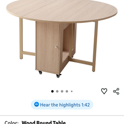 47.3" Round Folding Dining Table for 4-8