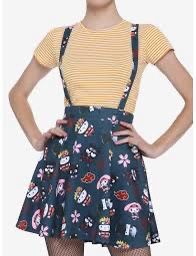 Naruto X Hello Kitty Hot Topic Suspender Skirt 