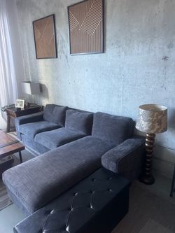 Dark Gray Sectional Sofa with Chaise
