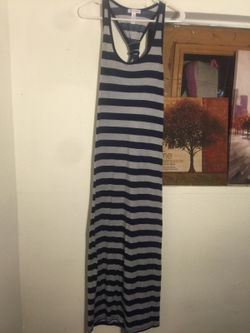 Blue and grey maxi dress