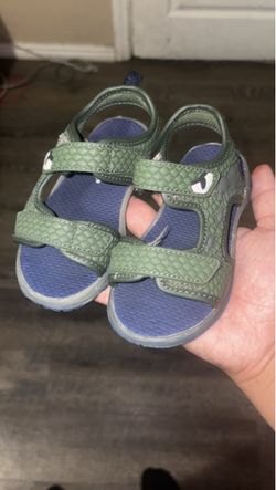 Toddler Dinosaur Sandals Green and Blue