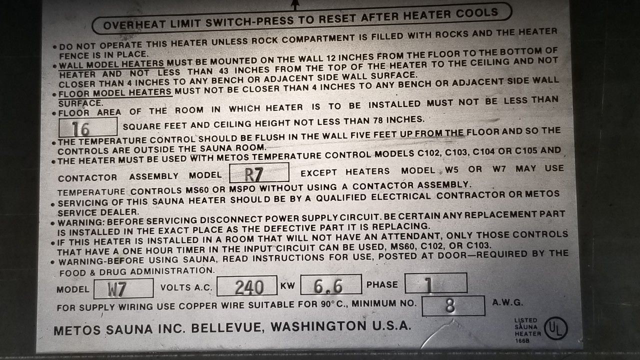 Sauna heater