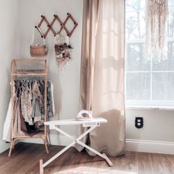 Darling Pretend Play Girls Pink Wooden Ironing Board Set