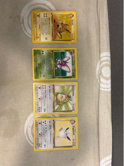 4 1st Edition Vintage Rare pokemon cards from the original 1999–2000 WOTC