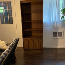 Mcm Walnut Veneer Book Case