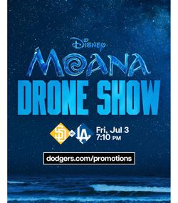 5 dodger tickets Moana drone show