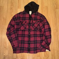 Zip Up Plaid Hooded Jacket 
