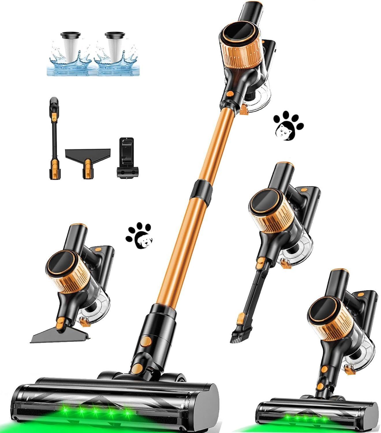 Brand New Cordless Vacuum Cleaner, 40Kpa 8 in 1 Powerful Suction Lightweight Stick Vacuum Cleaner for Home, LED Display, 3 Suction Modes, 45Mins Detac