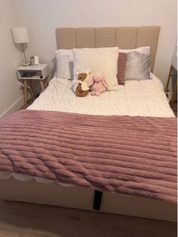 Full size bed frame and mattress