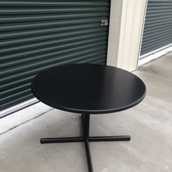 Restaurant Black Finish Wood Dining Table With Steel Base - Nine Available