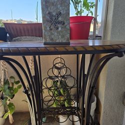 Table With Iron Leg Good Condition 