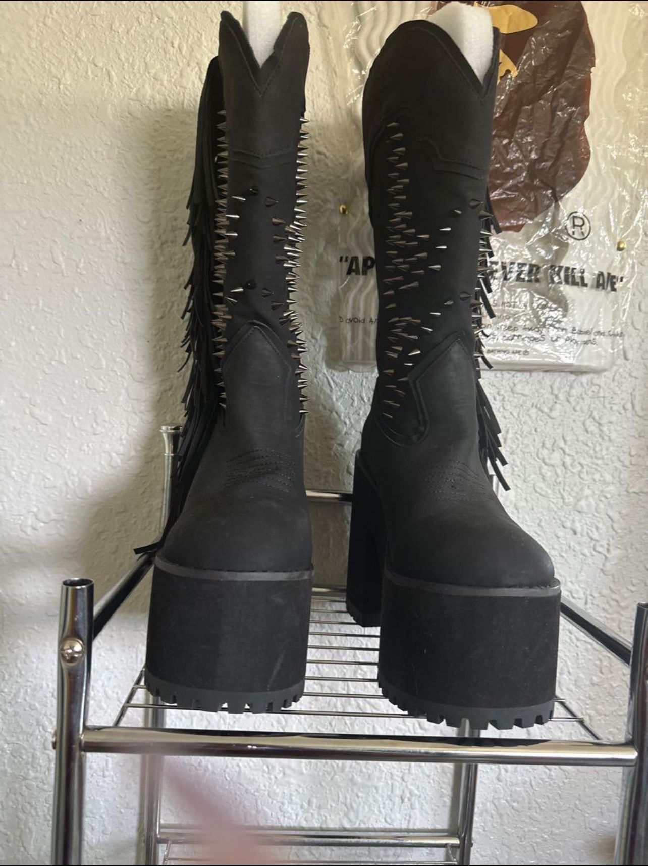 Goth Fringe Platform Boot