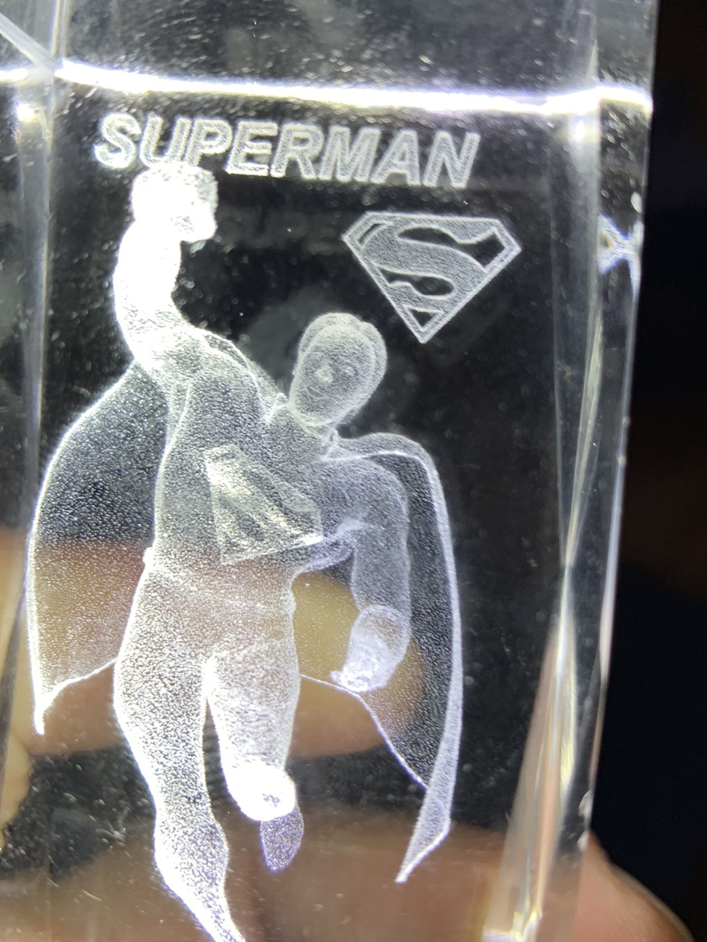 Superman Etched glass for light base