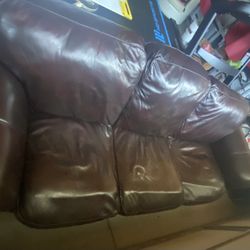 FREE Faux Leather Couch, 3 Seater 