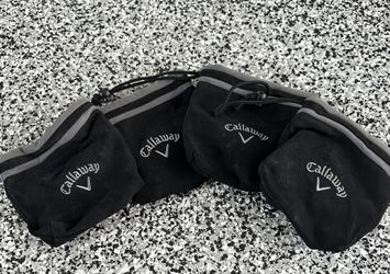 Callaway Golf Classic Black Drawstring Accessory Bags Lot of 4