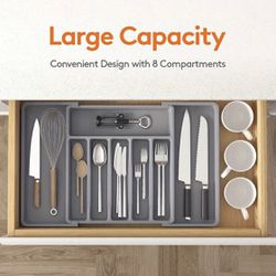 A multifunctional kitchen storage rack, synthetic plastic sliding drawer storage rack, chopsticks and tableware organizer suitable for multi-purpose b
