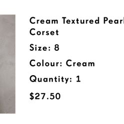 Cream Corset Pearl Detail 