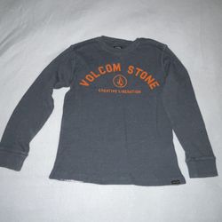 Volcom grey thermal shirt tee size little boys large L 6 A005