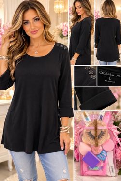 NWOT tunic top-L 3/4 sleeve.