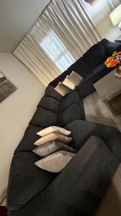 Large Dark Gray Sectional Sofa