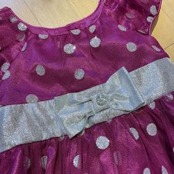 4T Purple Silver Polka Dot Dress Toddler