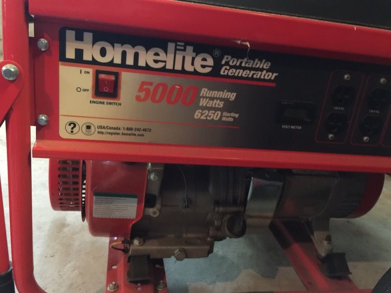 Homelite Portable Generator 5000 Watts