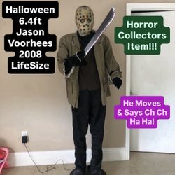 Halloween 6.4ft Tall Jason Voorhees Animatronic LifeSize Prop Collectible (RARE 2008)