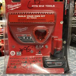 Milwaukee M12 Battery 4.0 Ah And Charger $89