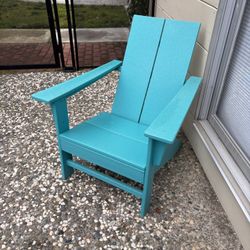 Teal Blue Plywood Adirondack Chair 