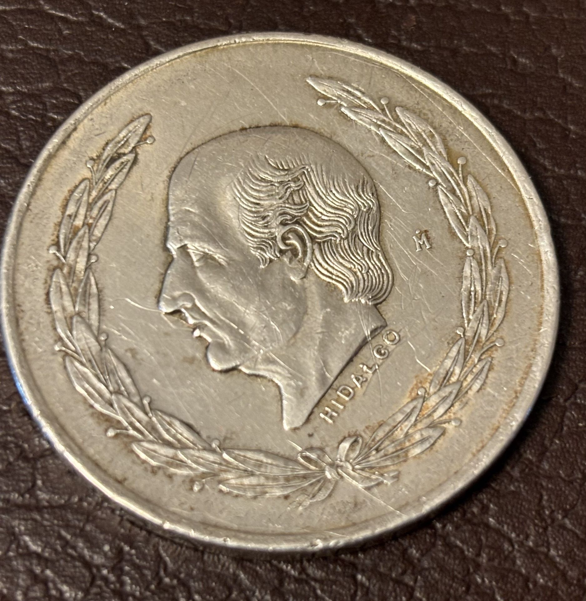 Cinco Pesos 1953. Vintage Coin Of Mexico