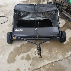 sweeper for pull behind lawn mower 