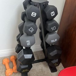 CAP Dumbbell A-Frame Weight Rack and Weights (Price Firm)