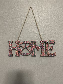 Home Sign With Dog Paw Print