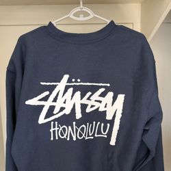 Stussy Honolulu Crewneck Sweatshirt Color Navy Size M