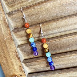 Faceted 10mm Genuine Natural Gemstone Earrings, Handmade