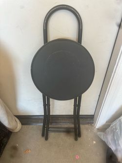 Black Folding Bar Stool with Back