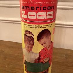 1950s HALSAM Toys CHICAGO IL USA American Logs Play Set #825 200pc Original (online $56) (no lid)