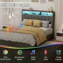 Queen Bed With LED Lights 