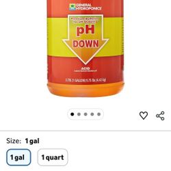 General Hydroponics pH Down Liquid Premium Buffering For pH Stability, 1-Gallon