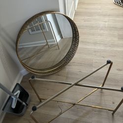 Antique Glass & Brass Table