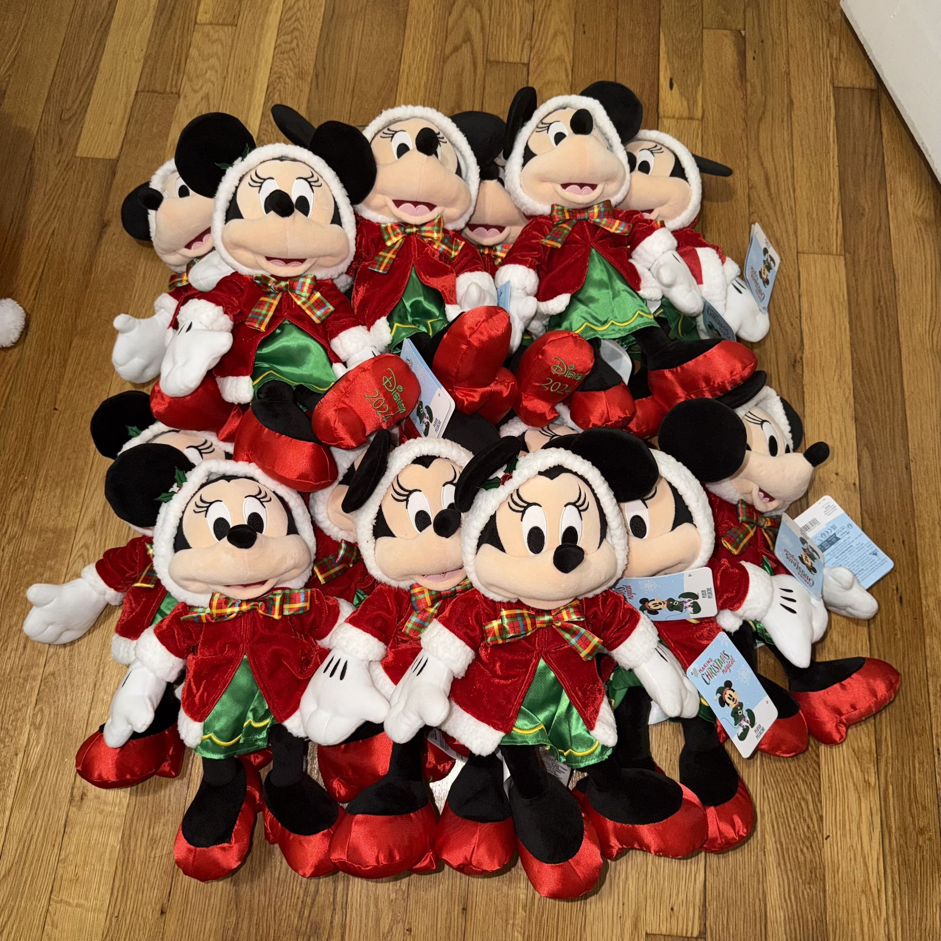 Price For One - Multiple Available DISNEY Minnie Mouse Holiday Plush 2024 Medium 16'' NWT Making Christmas Magical