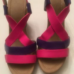 Pink and Purple Sandals Size 8