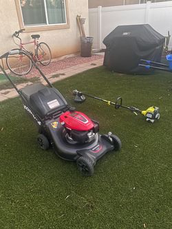 Mower and trimmer set