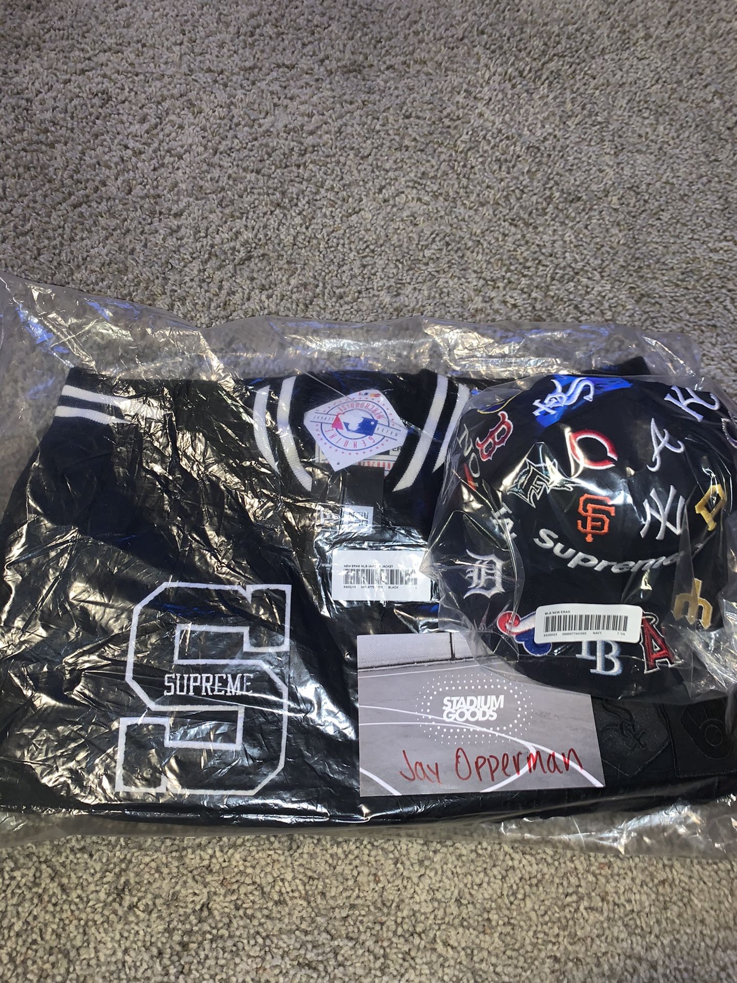 Supreme MLB jacket and hat