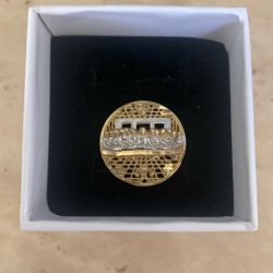 Large 10k Diamond Cut Last Supper Single Earring 