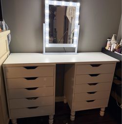 White vanity with mirror All for $185