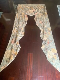 Custom Board-Mounted Floral Swag & Cascade Window Valance